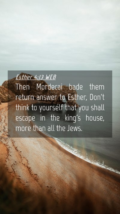 Picture 04 - Esther 4:13 WEB Mobile Phone Wallpaper - Then Mordecai bade them return answer to Esther, - Mobile Bible Verse Wallpaper