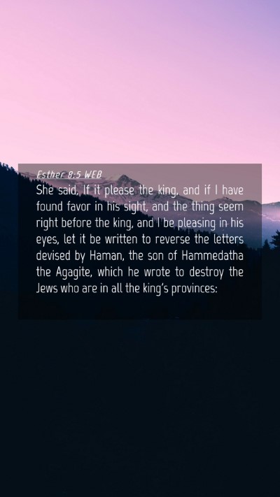 Picture 04 - Esther 8:5 WEB Mobile Phone Wallpaper - She said, If it please the king, and if I have - Mobile Bible Verse Wallpaper