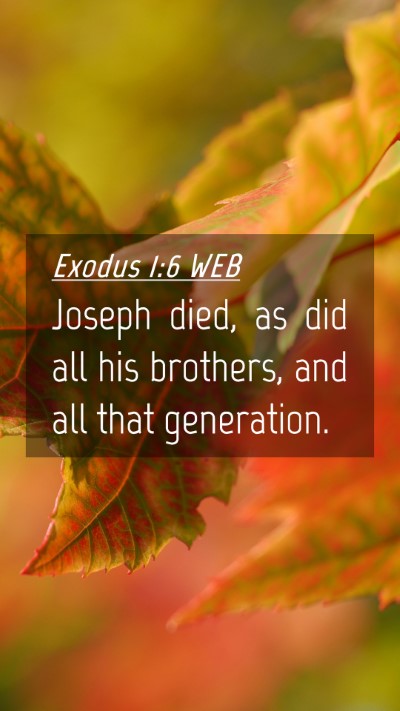 Picture 04 - Exodus 1:6 WEB Mobile Phone Wallpaper - Joseph died, as did all his brothers, and all - Mobile Bible Verse Wallpaper