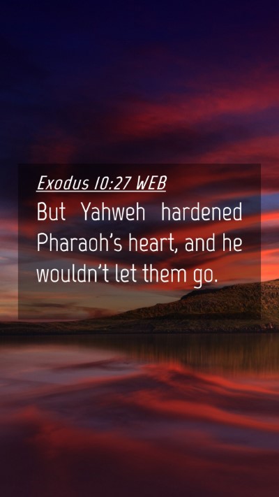 Picture 04 - Exodus 10:27 WEB Mobile Phone Wallpaper - But Yahweh hardened Pharaoh's heart, and he - Mobile Bible Verse Wallpaper