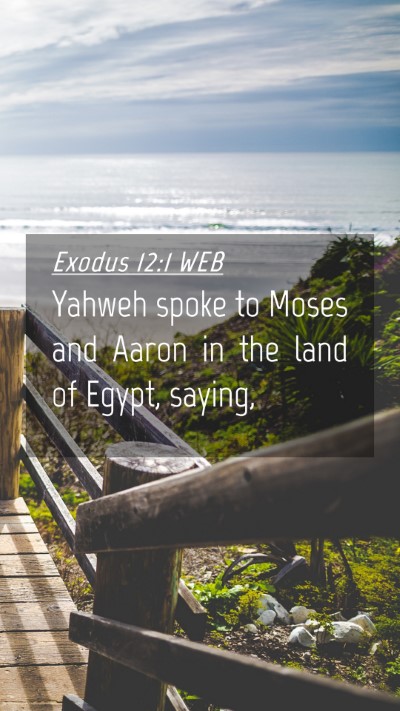 Picture 04 - Exodus 12:1 WEB Mobile Phone Wallpaper - Yahweh spoke to Moses and Aaron in the land of - Mobile Bible Verse Wallpaper
