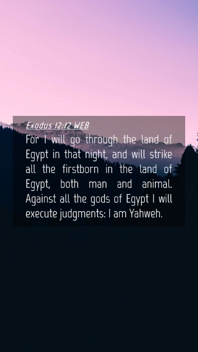 Picture 04 - Exodus 12:12 WEB Mobile Phone Wallpaper - For I will go through the land of Egypt in that - Mobile Bible Verse Wallpaper