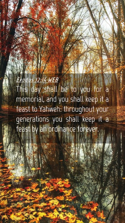 Picture 04 - Exodus 12:14 WEB Mobile Phone Wallpaper - This day shall be to you for a memorial, and you - Mobile Bible Verse Wallpaper