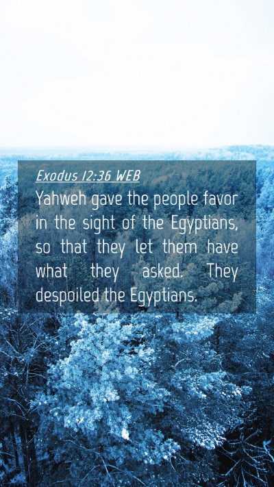 Picture 04 - Exodus 12:36 WEB Mobile Phone Wallpaper - Yahweh gave the people favor in the sight of the - Mobile Bible Verse Wallpaper