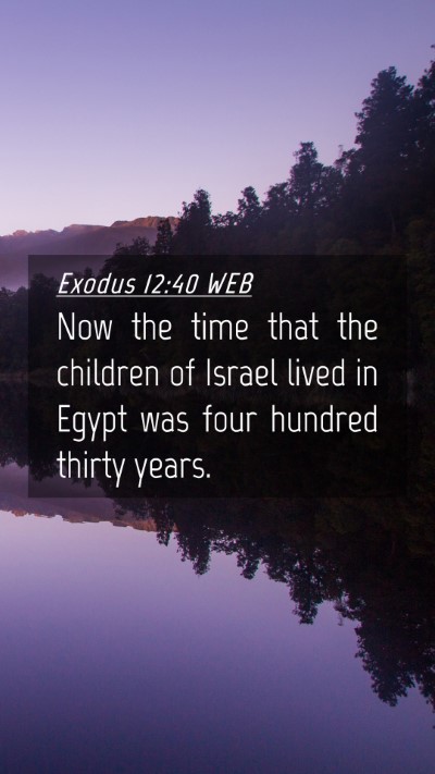 Picture 04 - Exodus 12:40 WEB Mobile Phone Wallpaper - Now the time that the children of Israel lived in - Mobile Bible Verse Wallpaper