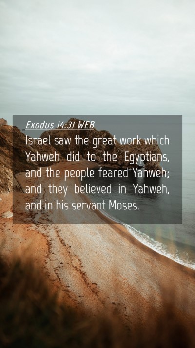 Picture 04 - Exodus 14:31 WEB Mobile Phone Wallpaper - Israel saw the great work which Yahweh did to the - Mobile Bible Verse Wallpaper