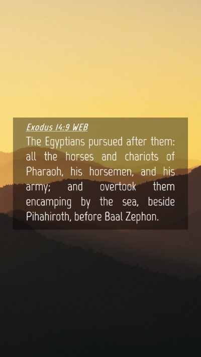 Picture 04 - Exodus 14:9 WEB Mobile Phone Wallpaper - The Egyptians pursued after them: all the horses - Mobile Bible Verse Wallpaper