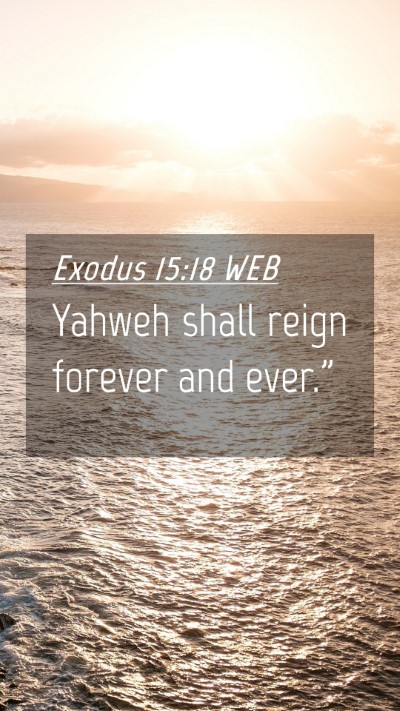 Picture 04 - Exodus 15:18 WEB Mobile Phone Wallpaper - Yahweh shall reign forever and - Mobile Bible Verse Wallpaper