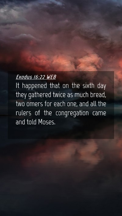 Picture 04 - Exodus 16:22 WEB Mobile Phone Wallpaper - It happened that on the sixth day they gathered - Mobile Bible Verse Wallpaper