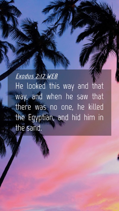Picture 04 - Exodus 2:12 WEB Mobile Phone Wallpaper - He looked this way and that way, and when he saw - Mobile Bible Verse Wallpaper