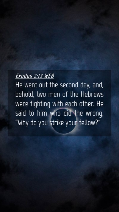 Picture 04 - Exodus 2:13 WEB Mobile Phone Wallpaper - He went out the second day, and, behold, two men - Mobile Bible Verse Wallpaper
