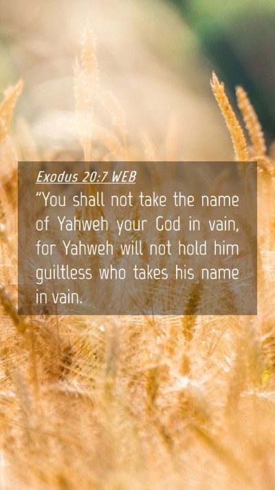 Picture 04 - Exodus 20:7 WEB Mobile Phone Wallpaper - 