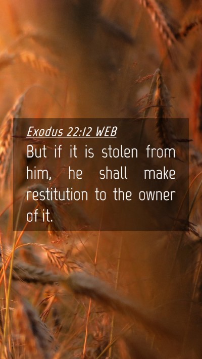 Picture 04 - Exodus 22:12 WEB Mobile Phone Wallpaper - But if it is stolen from him, he shall make - Mobile Bible Verse Wallpaper