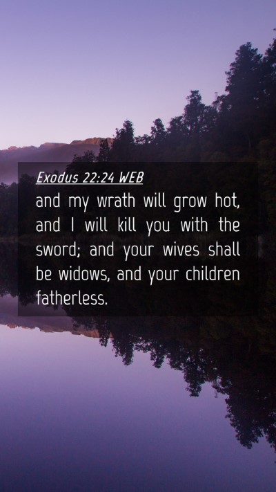 Picture 04 - Exodus 22:24 WEB Mobile Phone Wallpaper - and my wrath will grow hot, and I will kill you - Mobile Bible Verse Wallpaper