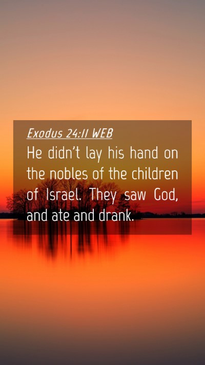 Picture 04 - Exodus 24:11 WEB Mobile Phone Wallpaper - He didn't lay his hand on the nobles of the - Mobile Bible Verse Wallpaper