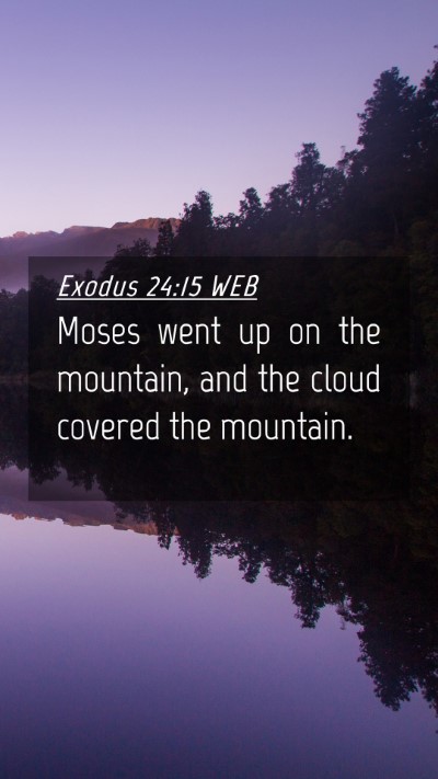 Picture 04 - Exodus 24:15 WEB Mobile Phone Wallpaper - Moses went up on the mountain, and the cloud - Mobile Bible Verse Wallpaper