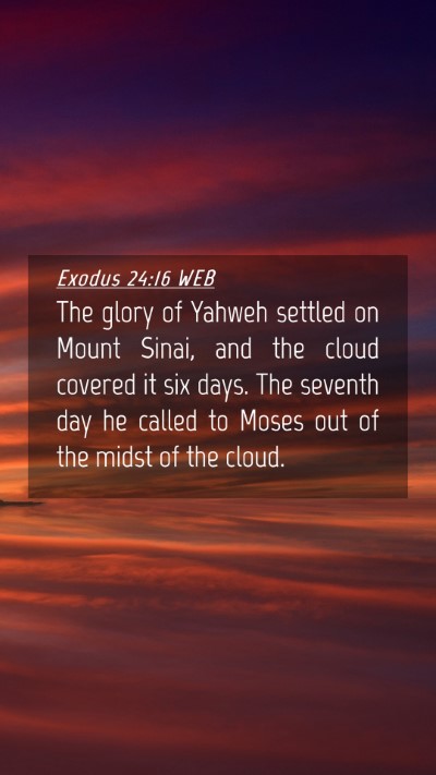 Picture 04 - Exodus 24:16 WEB Mobile Phone Wallpaper - The glory of Yahweh settled on Mount Sinai, and - Mobile Bible Verse Wallpaper