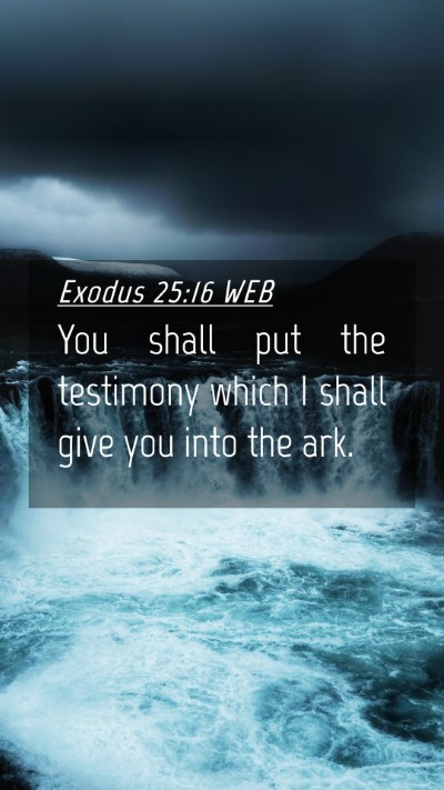 Picture 04 - Exodus 25:16 WEB Mobile Phone Wallpaper - You shall put the testimony which I shall give - Mobile Bible Verse Wallpaper