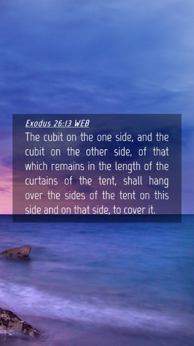 Picture 04 - Exodus 26:13 WEB Mobile Phone Wallpaper - The cubit on the one side, and the cubit on the - Mobile Bible Verse Wallpaper