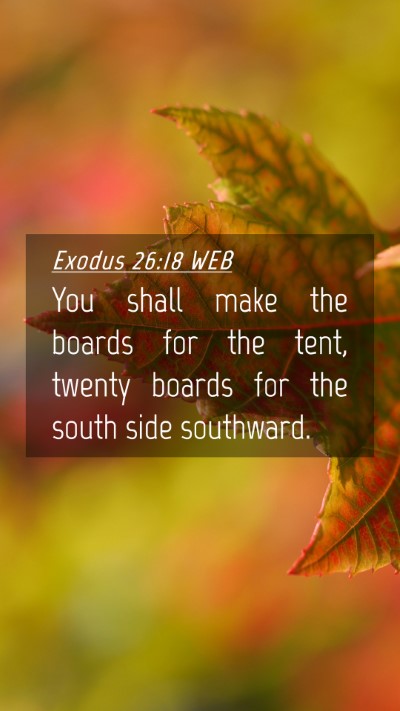 Picture 04 - Exodus 26:18 WEB Mobile Phone Wallpaper - You shall make the boards for the tent, twenty - Mobile Bible Verse Wallpaper