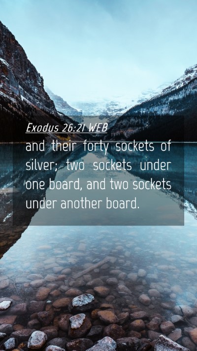 Picture 04 - Exodus 26:21 WEB Mobile Phone Wallpaper - and their forty sockets of silver; two sockets - Mobile Bible Verse Wallpaper