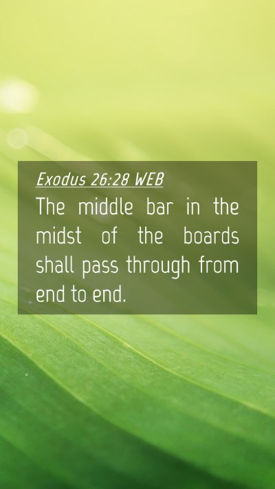 Picture 04 - Exodus 26:28 WEB Mobile Phone Wallpaper - The middle bar in the midst of the boards shall - Mobile Bible Verse Wallpaper