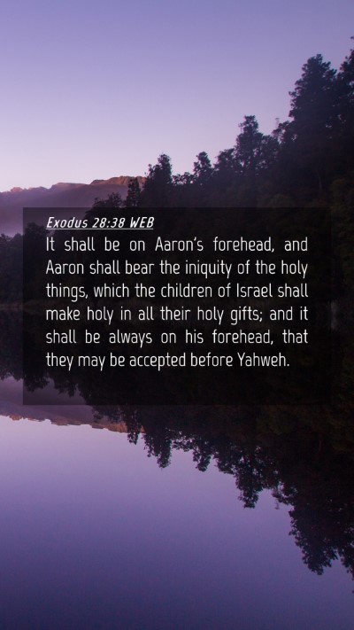 Picture 04 - Exodus 28:38 WEB Mobile Phone Wallpaper - It shall be on Aaron's forehead, and Aaron shall - Mobile Bible Verse Wallpaper