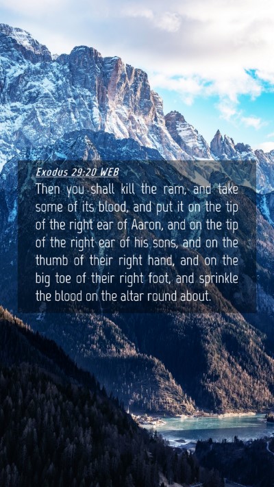 Picture 04 - Exodus 29:20 WEB Mobile Phone Wallpaper - Then you shall kill the ram, and take some of its - Mobile Bible Verse Wallpaper