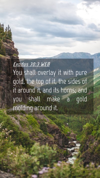 Picture 04 - Exodus 30:3 WEB Mobile Phone Wallpaper - You shall overlay it with pure gold, the top of - Mobile Bible Verse Wallpaper