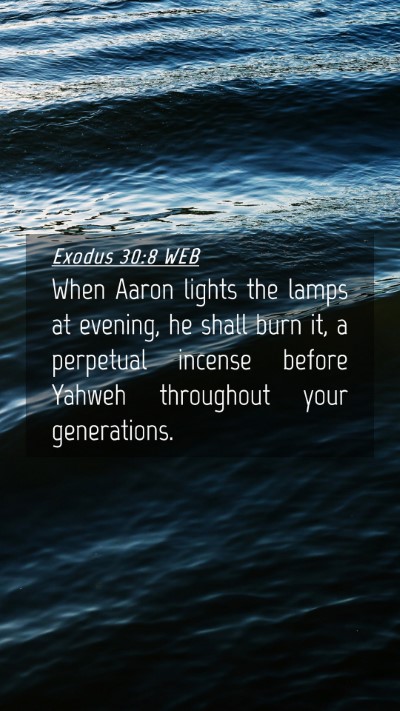 Picture 04 - Exodus 30:8 WEB Mobile Phone Wallpaper - When Aaron lights the lamps at evening, he shall - Mobile Bible Verse Wallpaper