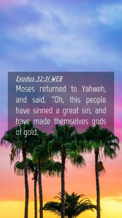 Picture 04 - Exodus 32:31 WEB Mobile Phone Wallpaper - Moses returned to Yahweh, and said, 