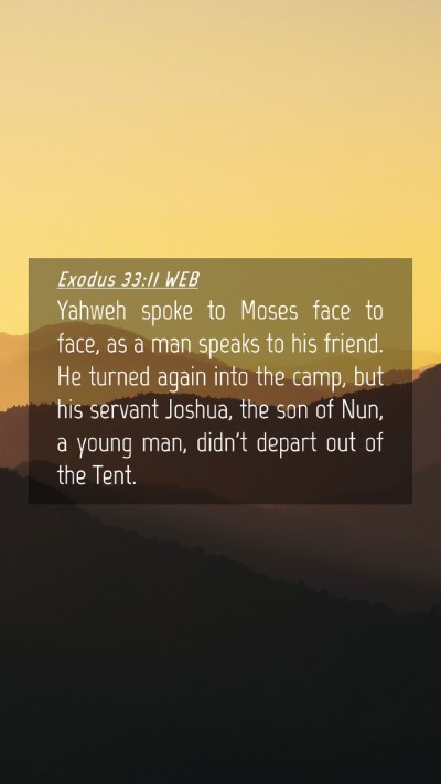 Picture 04 - Exodus 33:11 WEB Mobile Phone Wallpaper - Yahweh spoke to Moses face to face, as a man - Mobile Bible Verse Wallpaper