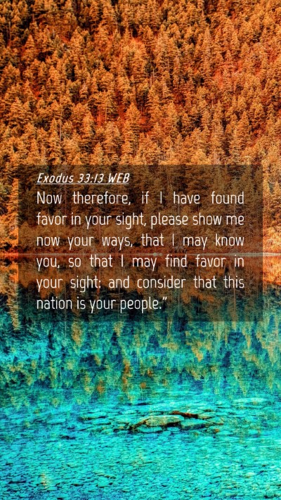 Picture 04 - Exodus 33:13 WEB Mobile Phone Wallpaper - Now therefore, if I have found favor in your - Mobile Bible Verse Wallpaper