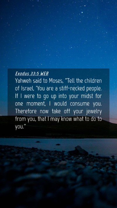 Picture 04 - Exodus 33:5 WEB Mobile Phone Wallpaper - Yahweh said to Moses, 