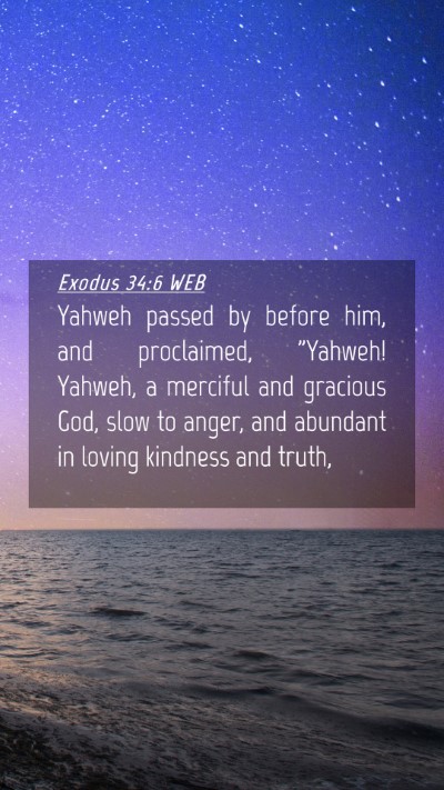 Picture 04 - Exodus 34:6 WEB Mobile Phone Wallpaper - Yahweh passed by before him, and proclaimed, - Mobile Bible Verse Wallpaper