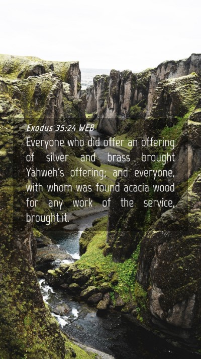 Picture 04 - Exodus 35:24 WEB Mobile Phone Wallpaper - Everyone who did offer an offering of silver and - Mobile Bible Verse Wallpaper