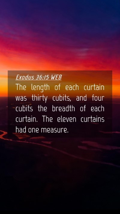 Picture 04 - Exodus 36:15 WEB Mobile Phone Wallpaper - The length of each curtain was thirty cubits, and - Mobile Bible Verse Wallpaper