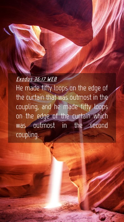 Picture 04 - Exodus 36:17 WEB Mobile Phone Wallpaper - He made fifty loops on the edge of the curtain - Mobile Bible Verse Wallpaper