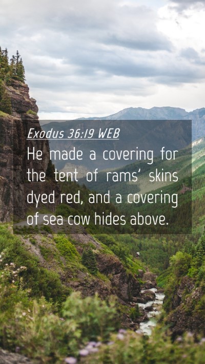 Picture 04 - Exodus 36:19 WEB Mobile Phone Wallpaper - He made a covering for the tent of rams' skins - Mobile Bible Verse Wallpaper