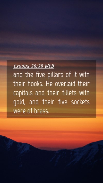 Picture 04 - Exodus 36:38 WEB Mobile Phone Wallpaper - and the five pillars of it with their hooks. He - Mobile Bible Verse Wallpaper