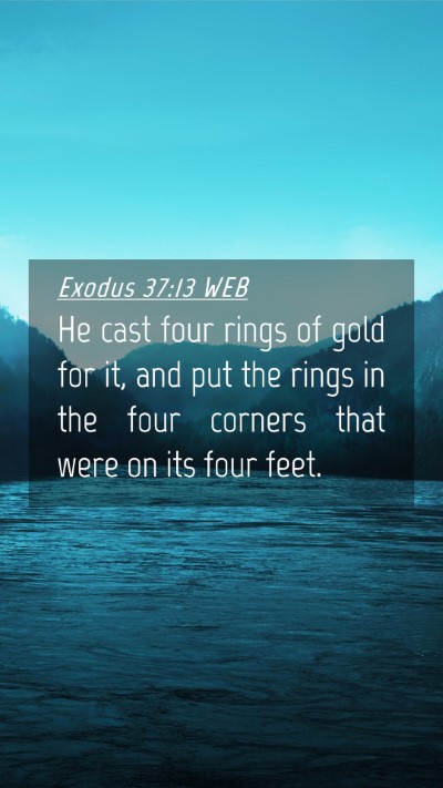 Picture 04 - Exodus 37:13 WEB Mobile Phone Wallpaper - He cast four rings of gold for it, and put the - Mobile Bible Verse Wallpaper