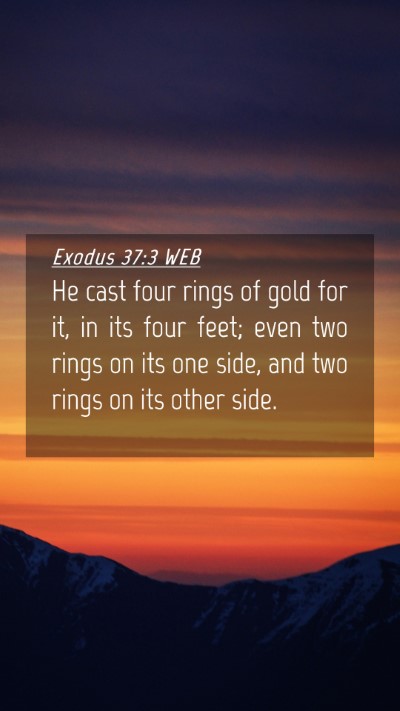 Picture 04 - Exodus 37:3 WEB Mobile Phone Wallpaper - He cast four rings of gold for it, in its four - Mobile Bible Verse Wallpaper