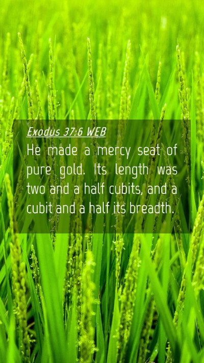 Picture 04 - Exodus 37:6 WEB Mobile Phone Wallpaper - He made a mercy seat of pure gold. Its length was - Mobile Bible Verse Wallpaper