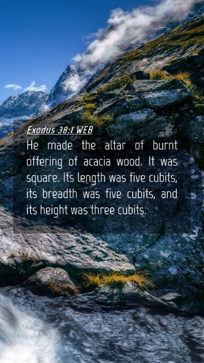 Picture 04 - Exodus 38:1 WEB Mobile Phone Wallpaper - He made the altar of burnt offering of acacia - Mobile Bible Verse Wallpaper