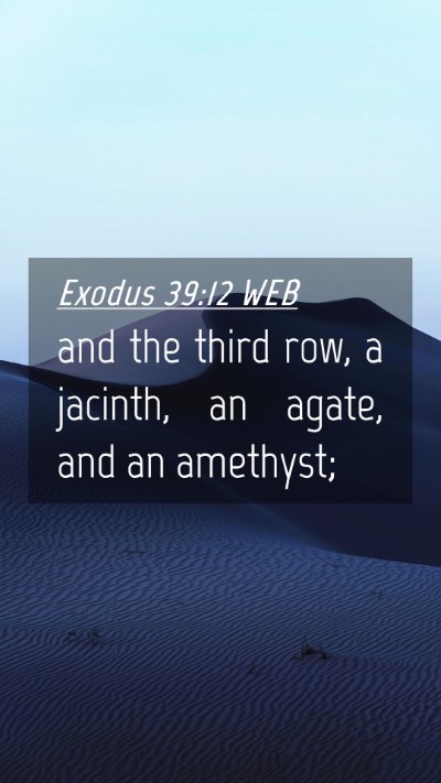 Picture 04 - Exodus 39:12 WEB Mobile Phone Wallpaper - and the third row, a jacinth, an agate, and an - Mobile Bible Verse Wallpaper