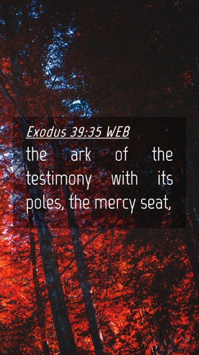 Picture 04 - Exodus 39:35 WEB Mobile Phone Wallpaper - the ark of the testimony with its poles, the - Mobile Bible Verse Wallpaper