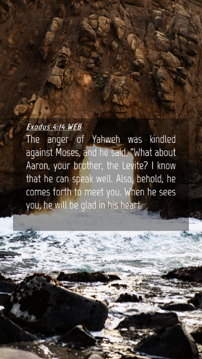 Picture 04 - Exodus 4:14 WEB Mobile Phone Wallpaper - The anger of Yahweh was kindled against Moses, - Mobile Bible Verse Wallpaper