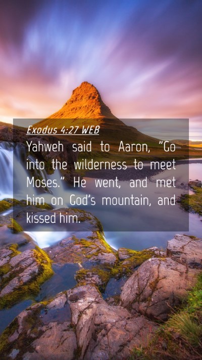 Picture 04 - Exodus 4:27 WEB Mobile Phone Wallpaper - Yahweh said to Aaron, 