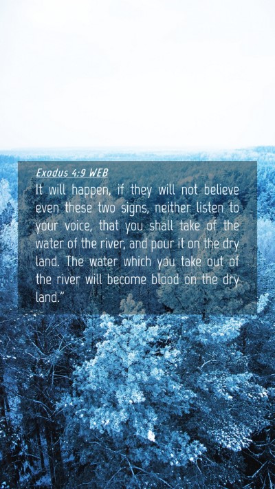 Picture 04 - Exodus 4:9 WEB Mobile Phone Wallpaper - It will happen, if they will not believe even - Mobile Bible Verse Wallpaper