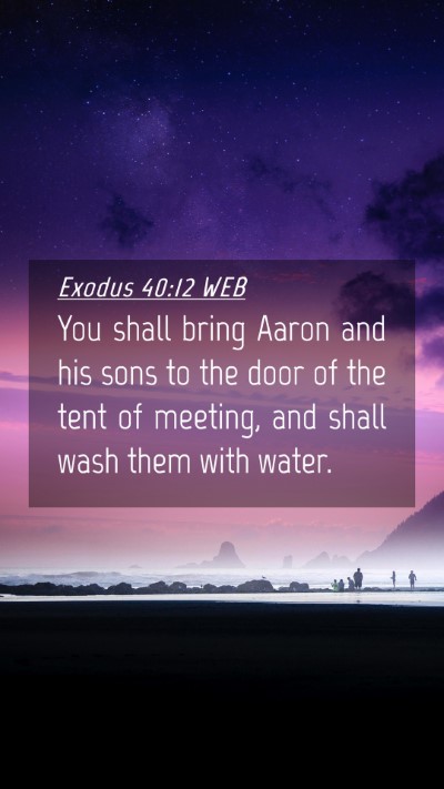 Picture 04 - Exodus 40:12 WEB Mobile Phone Wallpaper - You shall bring Aaron and his sons to the door of - Mobile Bible Verse Wallpaper